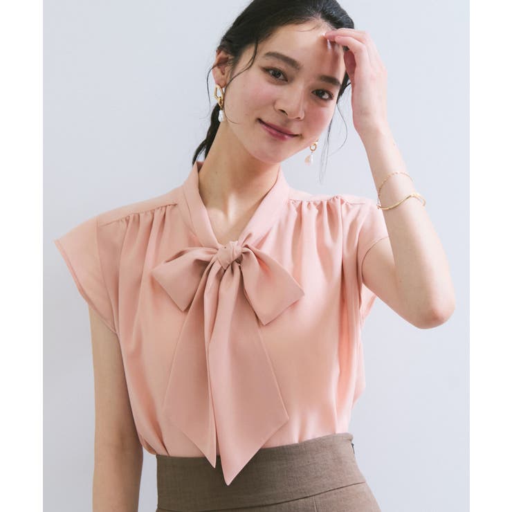 【WEB限定】【防シワ】フリルフレンチボウタイブラウス/通勤対応 | VIS  | 詳細画像6 