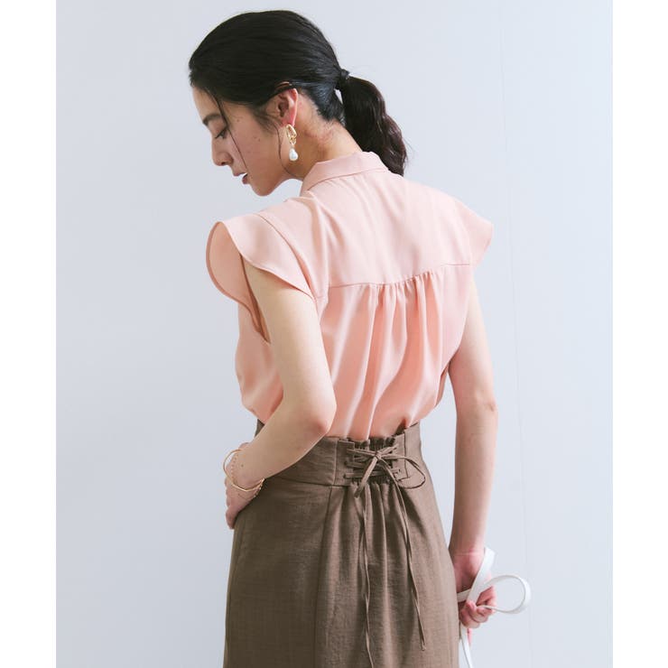 【WEB限定】【防シワ】フリルフレンチボウタイブラウス/通勤対応 | VIS  | 詳細画像8 