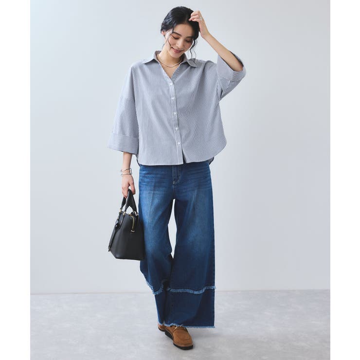 【WEB限定】スキッパーワイドスリーブシャツ/通勤対応 | VIS  | 詳細画像2 