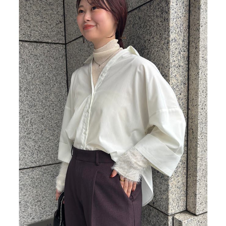 【WEB限定】スキッパーワイドスリーブシャツ/通勤対応 | VIS  | 詳細画像20 