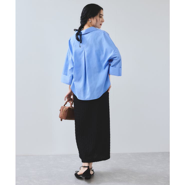 【WEB限定】スキッパーワイドスリーブシャツ/通勤対応 | VIS  | 詳細画像22 