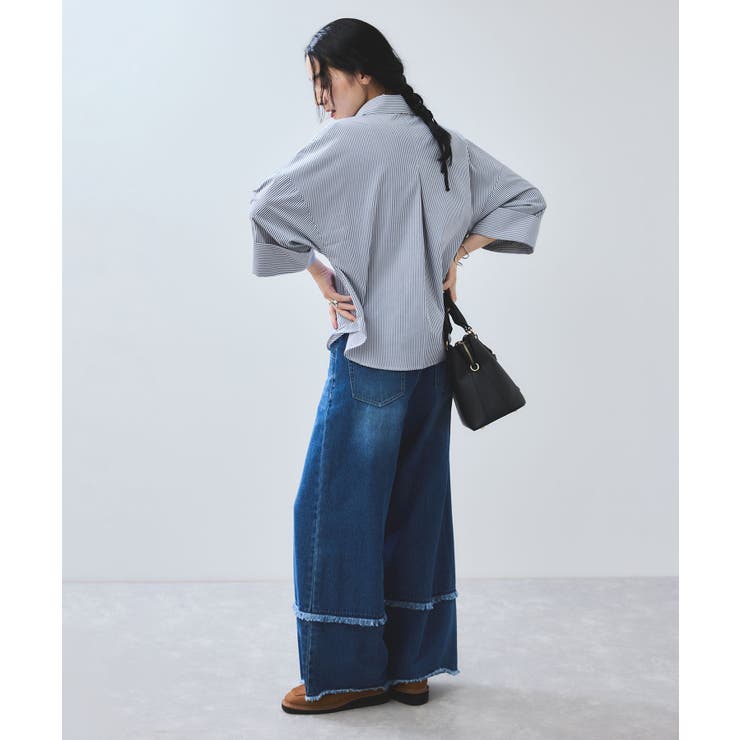 【WEB限定】スキッパーワイドスリーブシャツ/通勤対応 | VIS  | 詳細画像3 