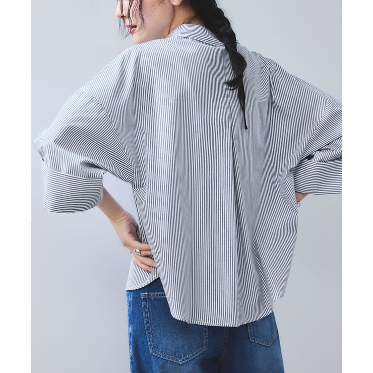 【WEB限定】スキッパーワイドスリーブシャツ/通勤対応 | VIS  | 詳細画像5 