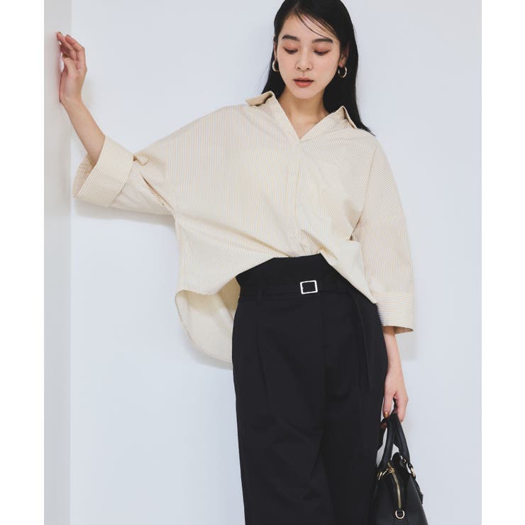 ベージュ系(28) | 【WEB限定】スキッパーワイドスリーブシャツ/通勤対応 | VIS 