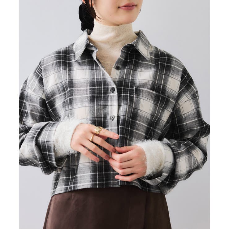 ブラック系(02) | 【WEB/一部店舗限定】オンブレチェックショートシャツ | VIS 
