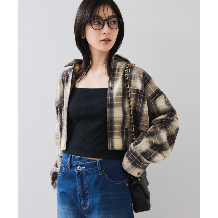 ブラウン系(22) | 【WEB/一部店舗限定】オンブレチェックショートシャツ | VIS 