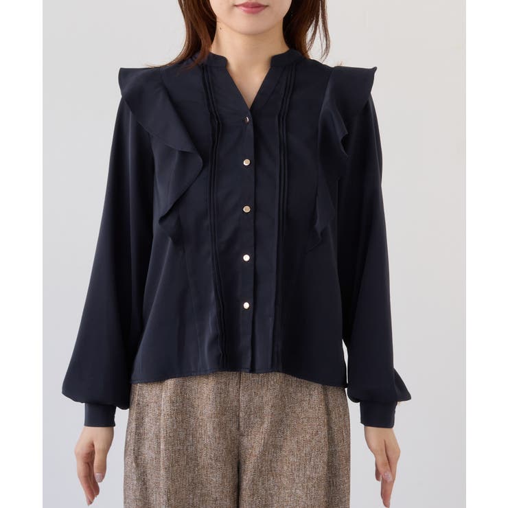 【WEB限定】スキッパーフリルデザインブラウス | VIS  | 詳細画像13 