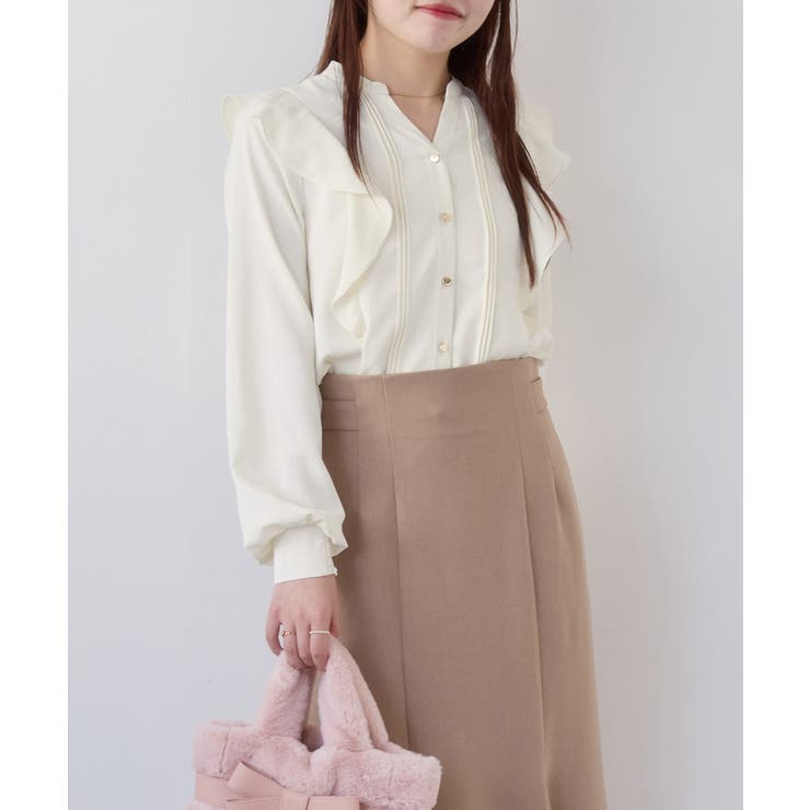 【WEB限定】スキッパーフリルデザインブラウス | VIS  | 詳細画像5 