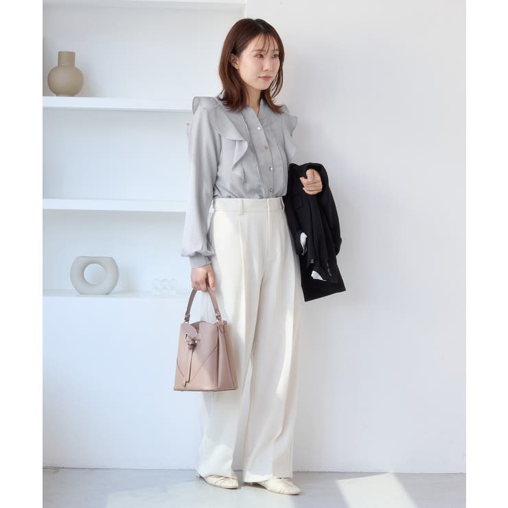 【WEB限定】スキッパーフリルデザインブラウス | VIS  | 詳細画像6 