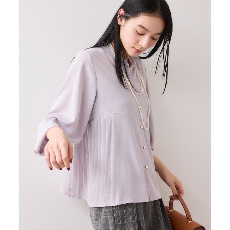 グレーサブ(09) | 【WEB限定】サイドプリーツブラウス | VIS 