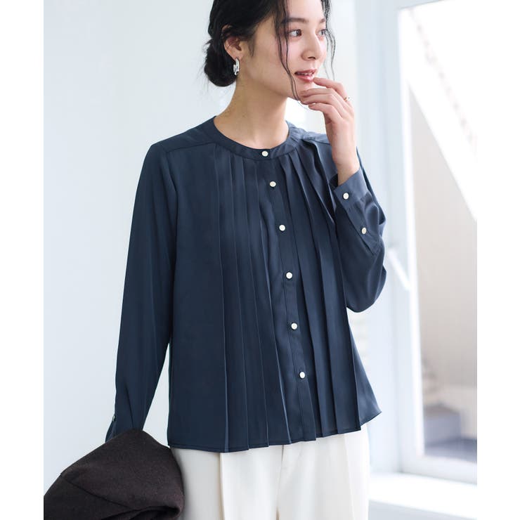 【WEB限定】ゴールドボタンタックブラウス | VIS  | 詳細画像10 