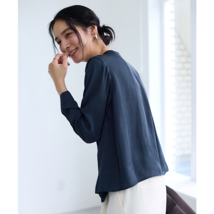 【WEB限定】ゴールドボタンタックブラウス | VIS  | 詳細画像12 