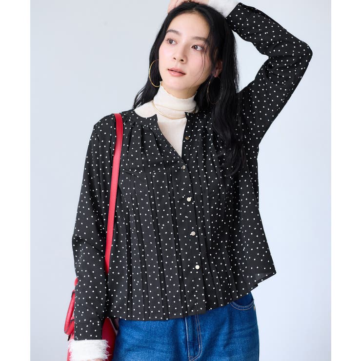 【WEB限定】ゴールドボタンタックブラウス | VIS  | 詳細画像18 