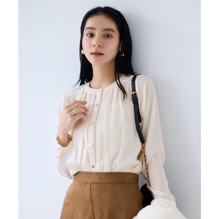 【WEB限定】ゴールドボタンタックブラウス | VIS  | 詳細画像6 