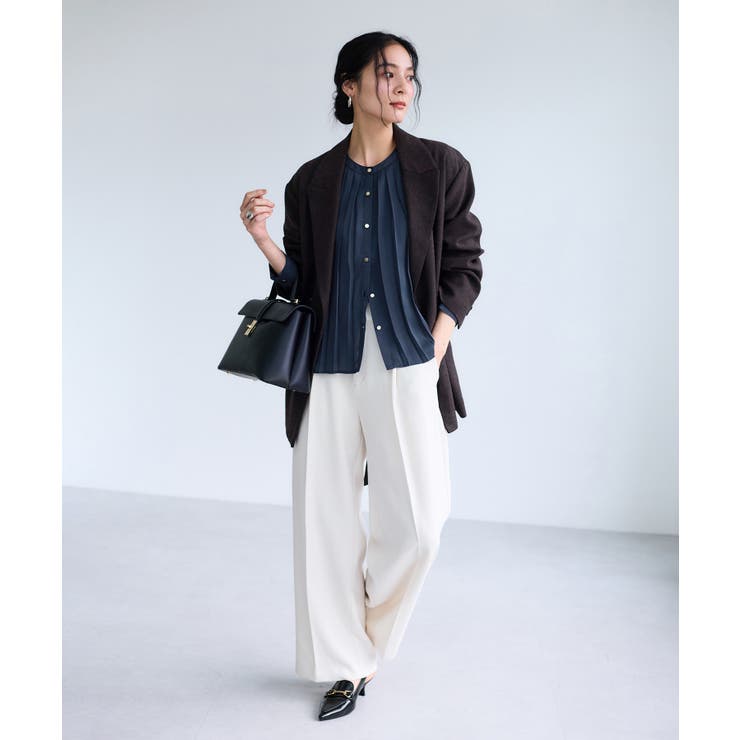 【WEB限定】ゴールドボタンタックブラウス | VIS  | 詳細画像7 