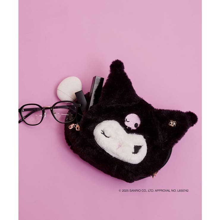 サンリオ マイメロ　おねむ　ピピ　フラットポーチ ピンク　フワメロ マイメロディ&クロミ】 VIS別注モデルふわふわフェイスポーチ[品番
