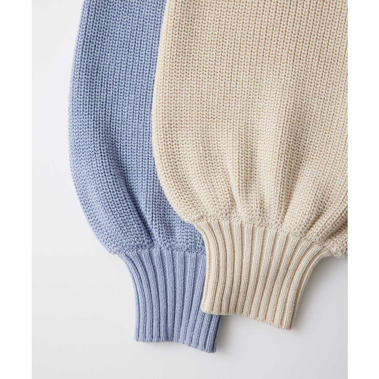 美品 VIS ショート丈ボレロカーディガン M ブルー ボリューム袖 クロップド VIS(ビス) / ショート丈ですっきり、ボレロニットカーディガン
