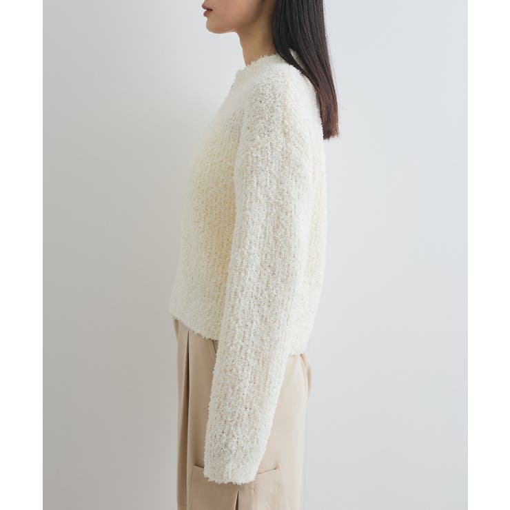 リボンヤーンジップリブネックカーディガン | VIS  | 詳細画像17 