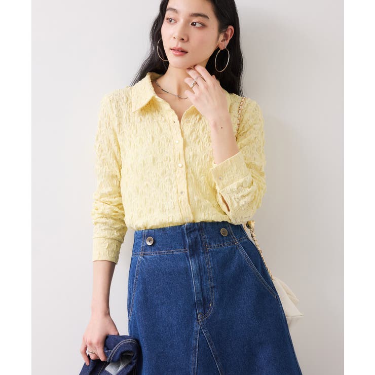 ストレッチレースジャガード衿付きカーディガン | VIS  | 詳細画像10 