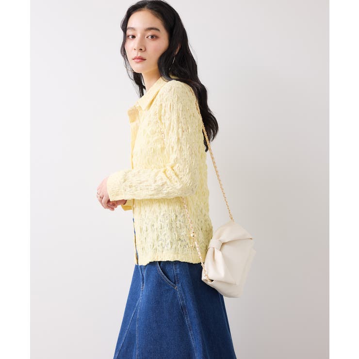 ストレッチレースジャガード衿付きカーディガン | VIS  | 詳細画像12 