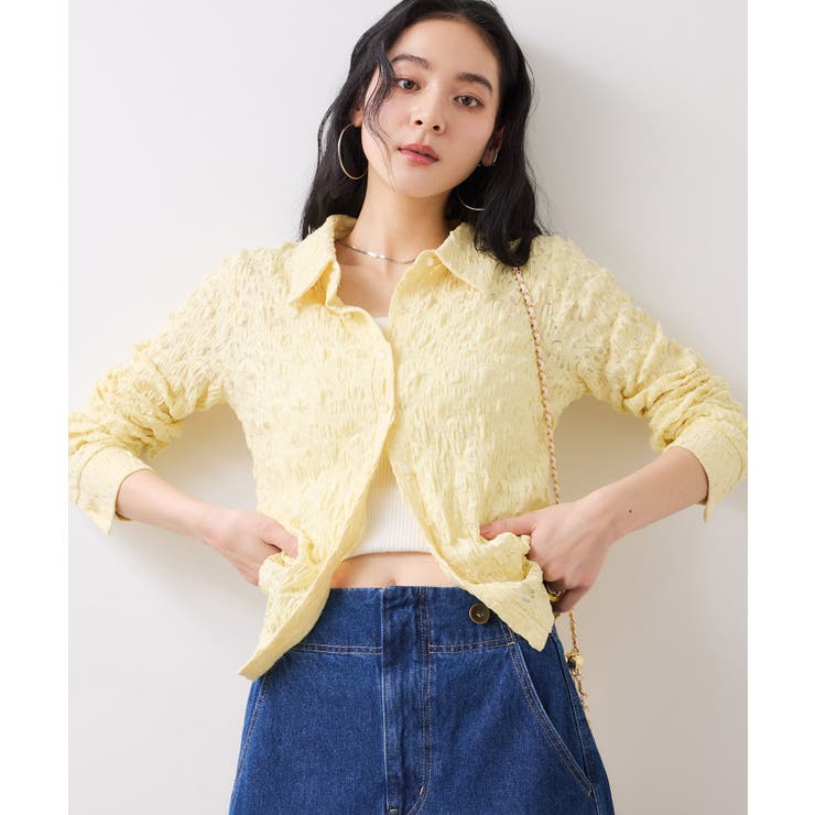 ストレッチレースジャガード衿付きカーディガン | VIS  | 詳細画像13 