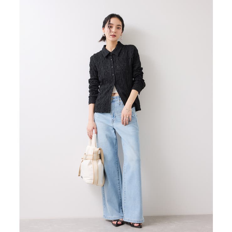 ストレッチレースジャガード衿付きカーディガン | VIS  | 詳細画像14 