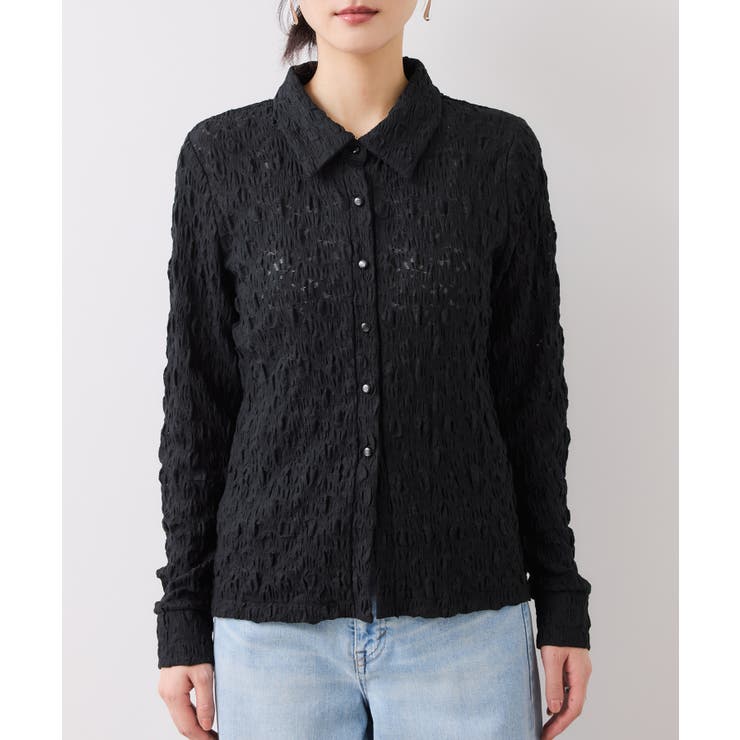 ストレッチレースジャガード衿付きカーディガン | VIS  | 詳細画像20 