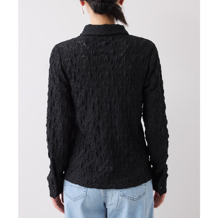 ストレッチレースジャガード衿付きカーディガン | VIS  | 詳細画像22 