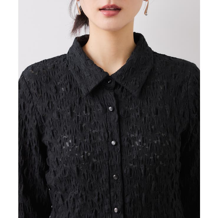 ストレッチレースジャガード衿付きカーディガン | VIS  | 詳細画像23 