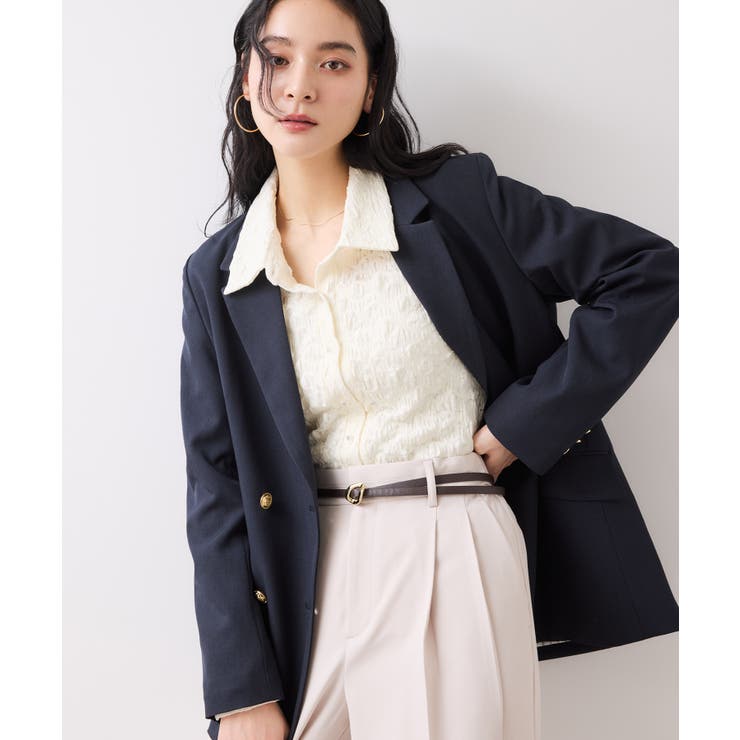 ストレッチレースジャガード衿付きカーディガン | VIS  | 詳細画像8 