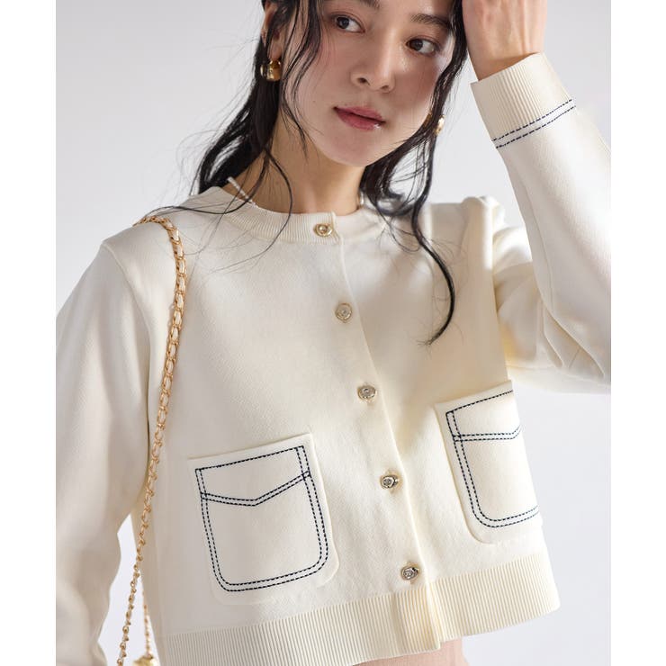 ステッチワークニットジャケット | VIS  | 詳細画像16 