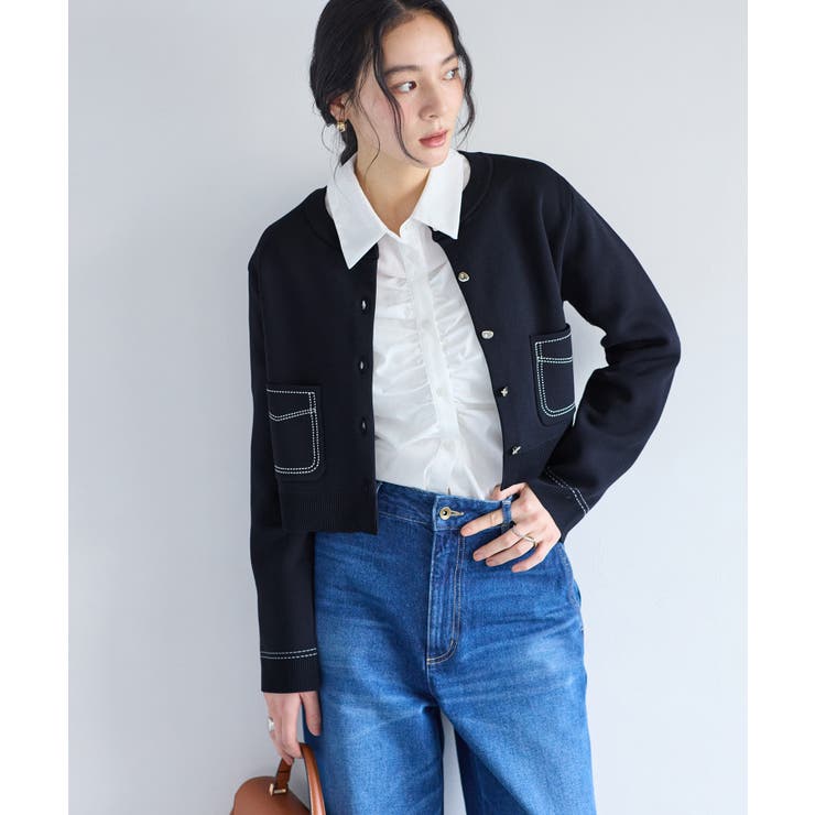 ステッチワークニットジャケット | VIS  | 詳細画像3 