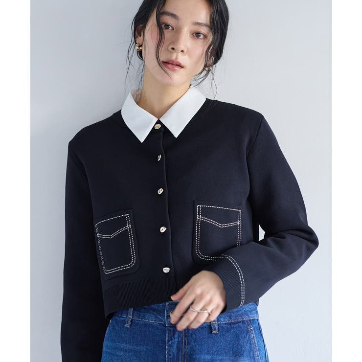 ステッチワークニットジャケット | VIS  | 詳細画像4 