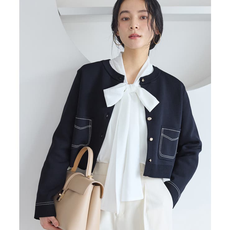 ステッチワークニットジャケット | VIS  | 詳細画像6 