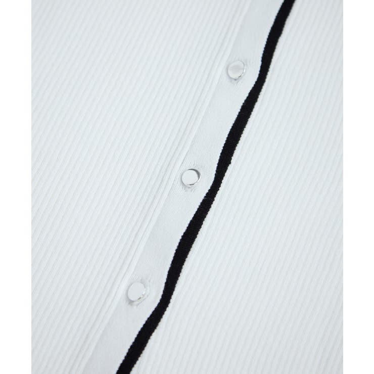 バイカラークルーネックカーディガン | VIS  | 詳細画像25 