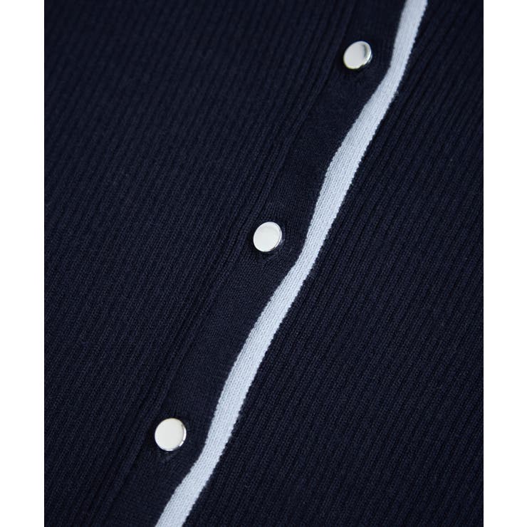 バイカラークルーネックカーディガン | VIS  | 詳細画像26 