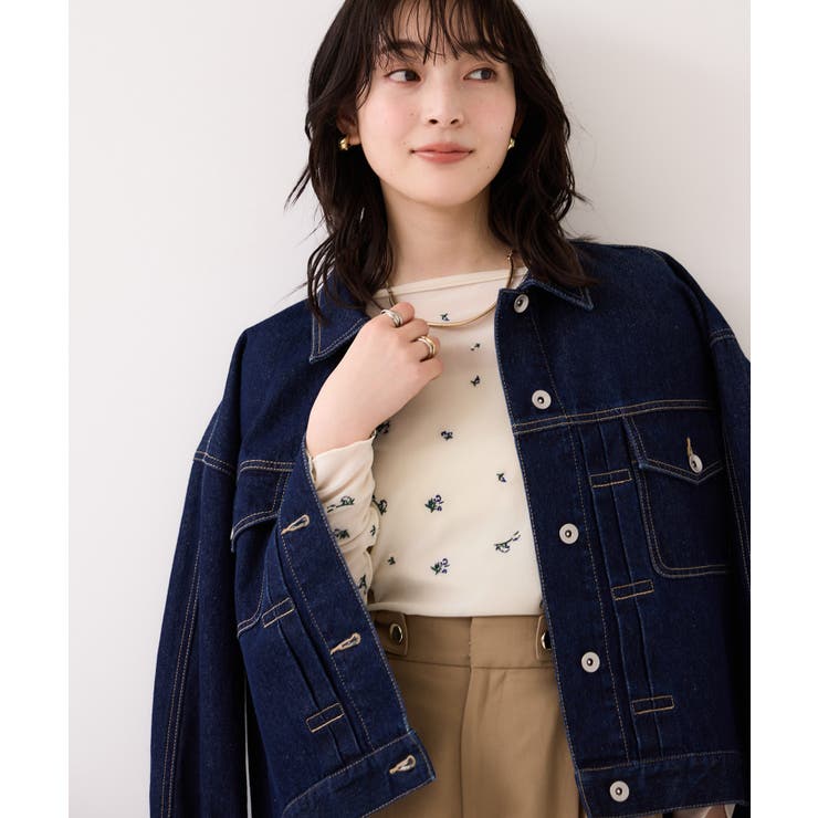 フロッキーチュール刺しゅうカーディガン/前後2WAY | VIS  | 詳細画像12 