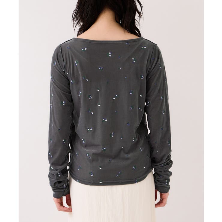 フロッキーチュール刺しゅうカーディガン/前後2WAY | VIS  | 詳細画像21 