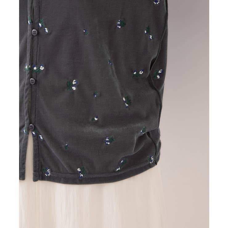 フロッキーチュール刺しゅうカーディガン/前後2WAY | VIS  | 詳細画像24 