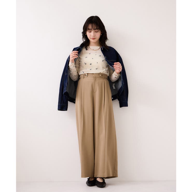 フロッキーチュール刺しゅうカーディガン/前後2WAY | VIS  | 詳細画像7 