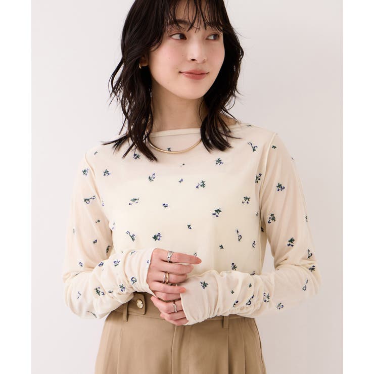 キナリ(16) | フロッキーチュール刺しゅうカーディガン/前後2WAY | VIS 