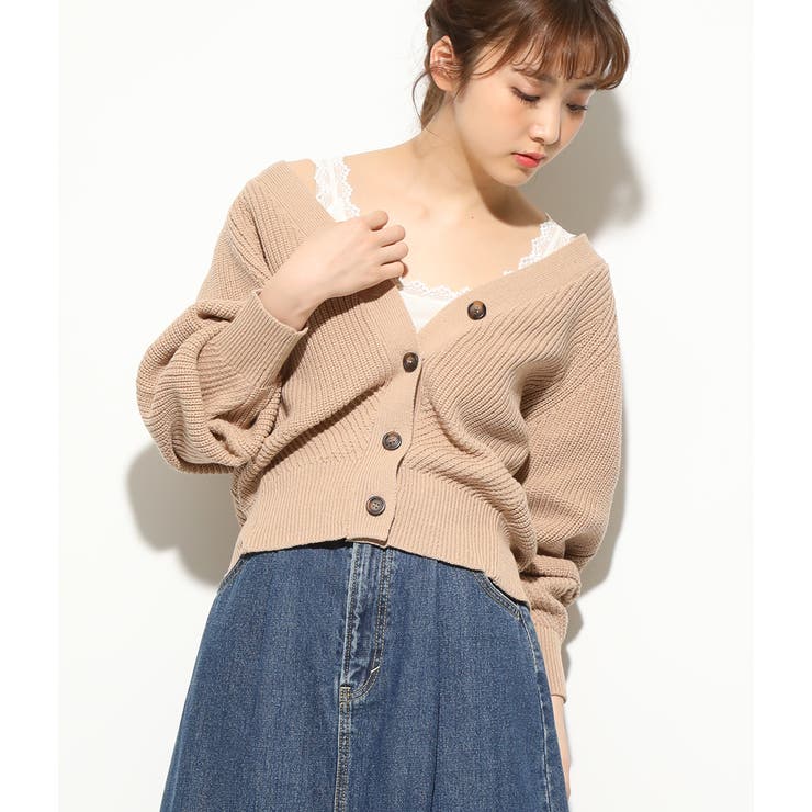 片畦柄変化ショート丈カーディガン 品番 Visw Vis ビス のレディースファッション通販 Shoplist ショップリスト