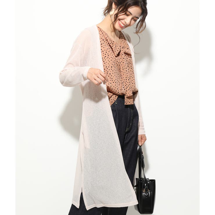 ベルト付きテレコガウンカーディガン | VIS  | 詳細画像1 