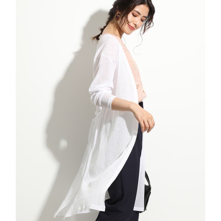 ホワイト(10) | ベルト付きテレコガウンカーディガン | VIS 