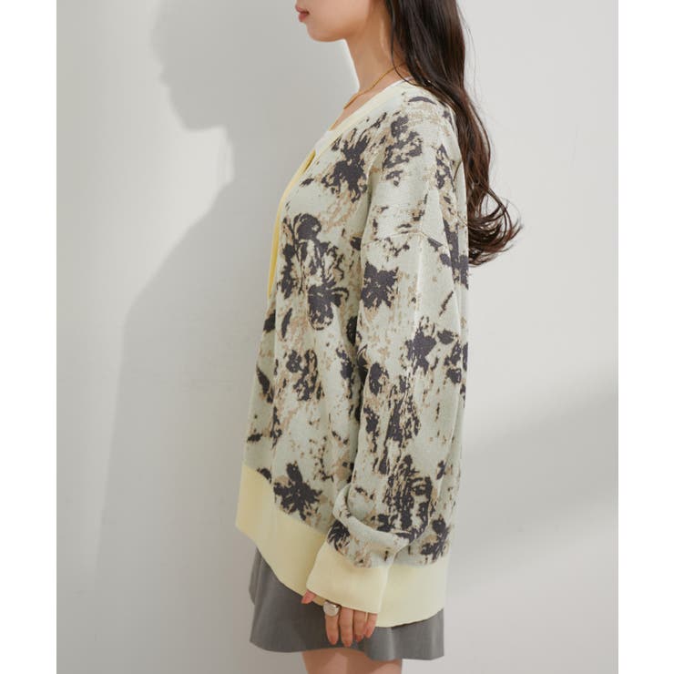 訳あり HaaT ISSEYMIYAKE シルク カーディガン ラメ 花柄 長袖