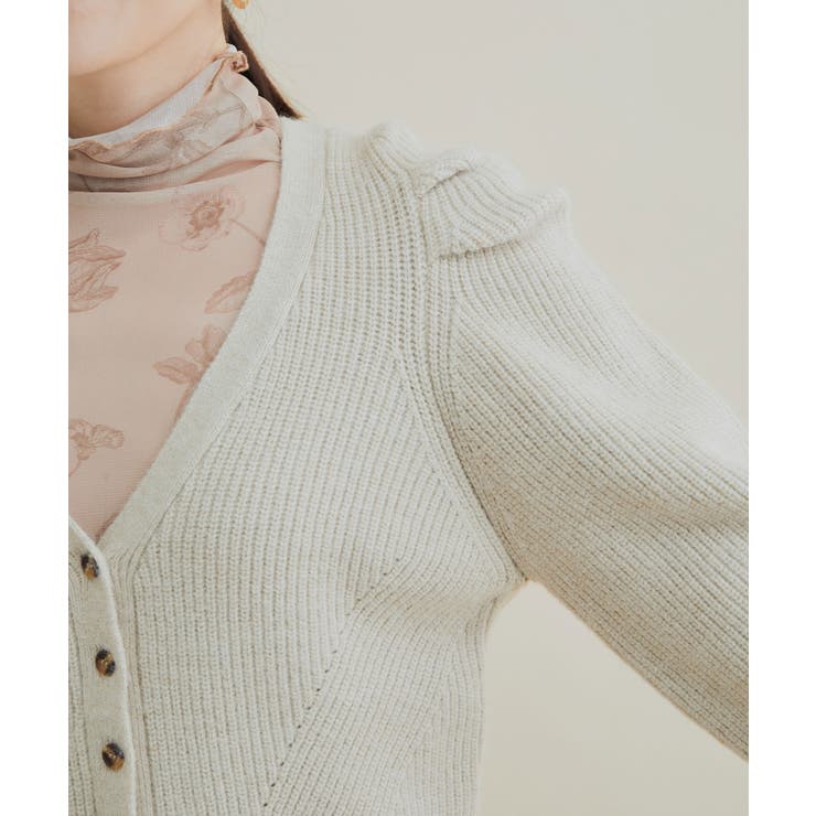 パワショルボリュームスリーブ片畦Vネックカーディガン | VIS  | 詳細画像12 