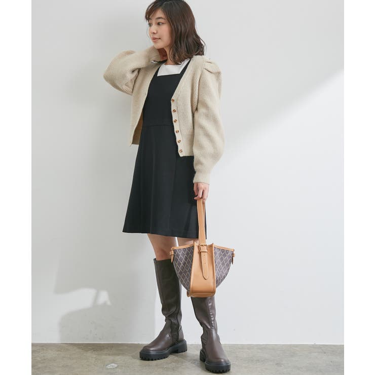 パワショルボリュームスリーブ片畦Vネックカーディガン | VIS  | 詳細画像15 