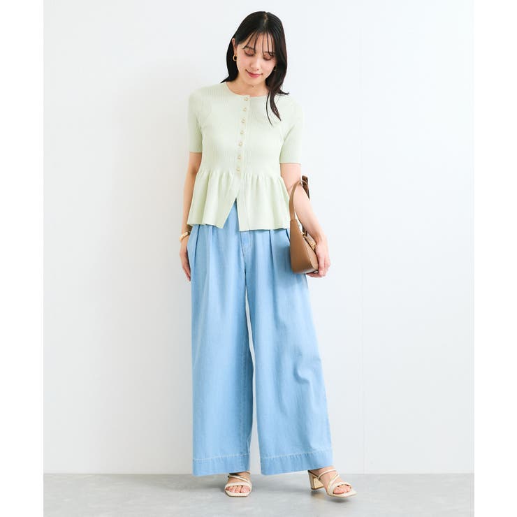 【アンチピリング】ペプラムハーフスリーブニットカーディガン | VIS  | 詳細画像10 