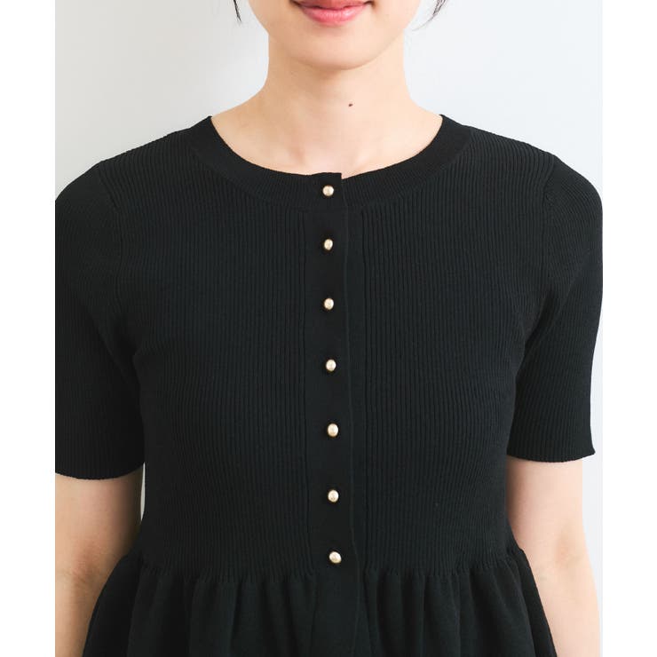 【アンチピリング】ペプラムハーフスリーブニットカーディガン | VIS  | 詳細画像15 