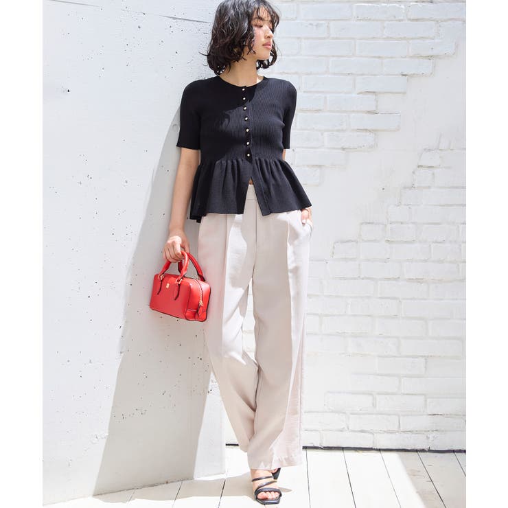 【アンチピリング】ペプラムハーフスリーブニットカーディガン | VIS  | 詳細画像3 